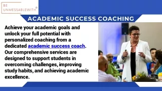 Academic Success Coaching  Personalized Coaching