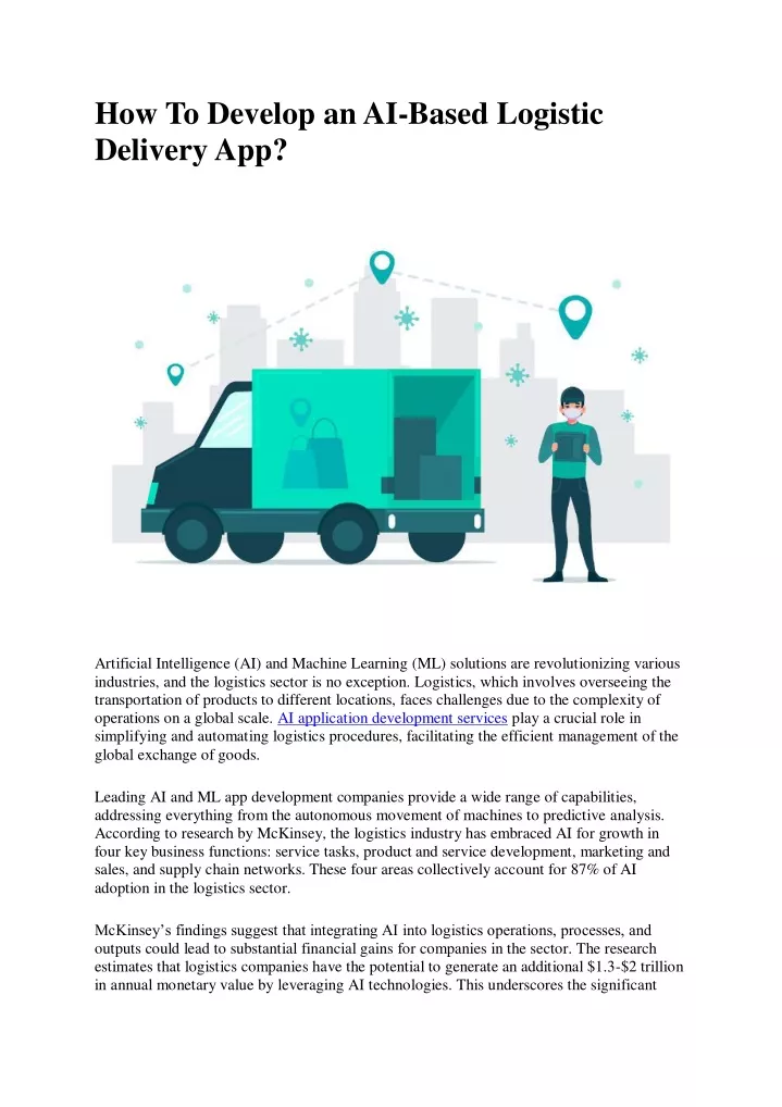 how to develop an ai based logistic delivery app