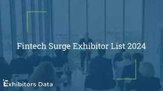 Fintech Surge Exhibitor List 2024