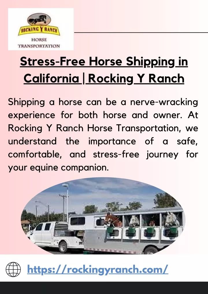 stress free horse shipping in california rocking