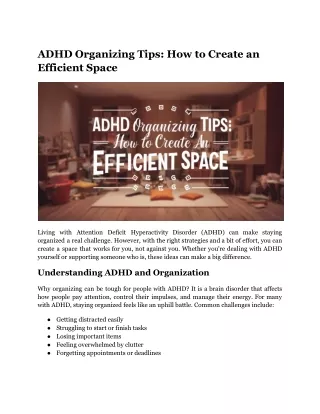 adhd organizing tips how to create an efficient