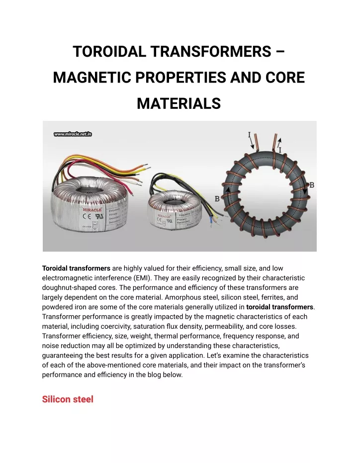 toroidal transformers