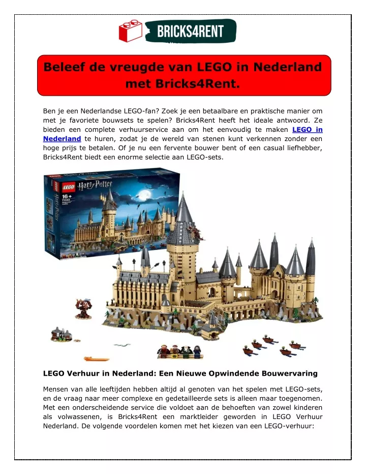 beleef de vreugde van lego in nederland