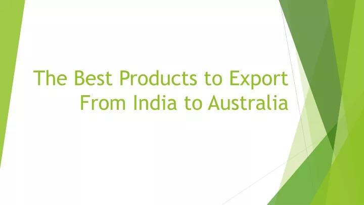 the best products to export from india