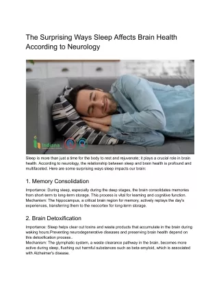 The Surprising Ways Sleep Affects Brain Health According to Neurology