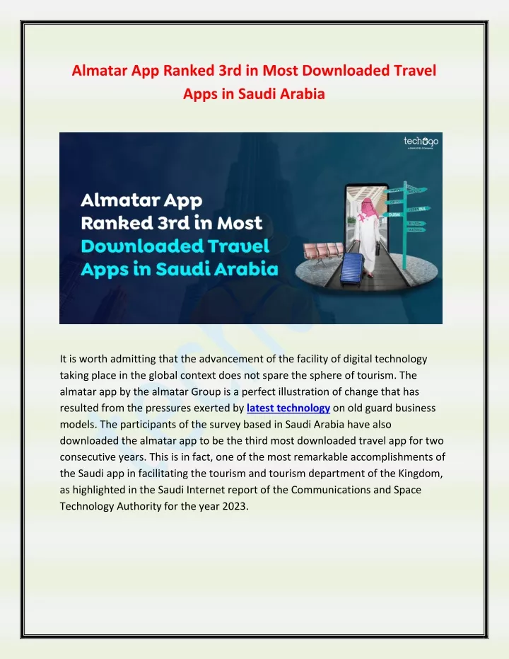 almatar app ranked 3rd in most downloaded travel