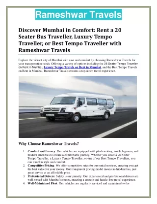rameshwar travels