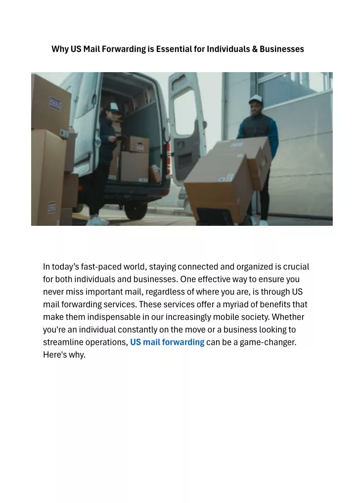 why us mail forwarding is essential