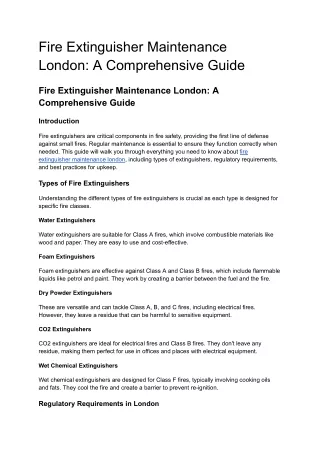 fire extinguisher maintenance london