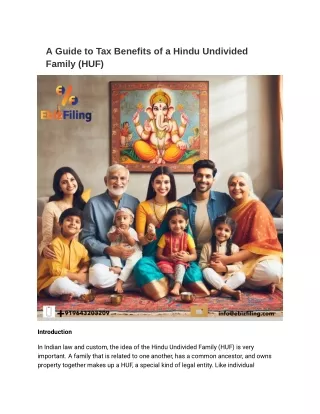 A Guide to Tax Benefits of a Hindu Undivided Family (HUF)