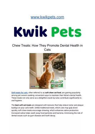 Chew Treats: How They Promote Dental Health in Cats