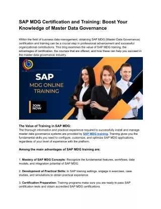 sap mdg certification and training boost your