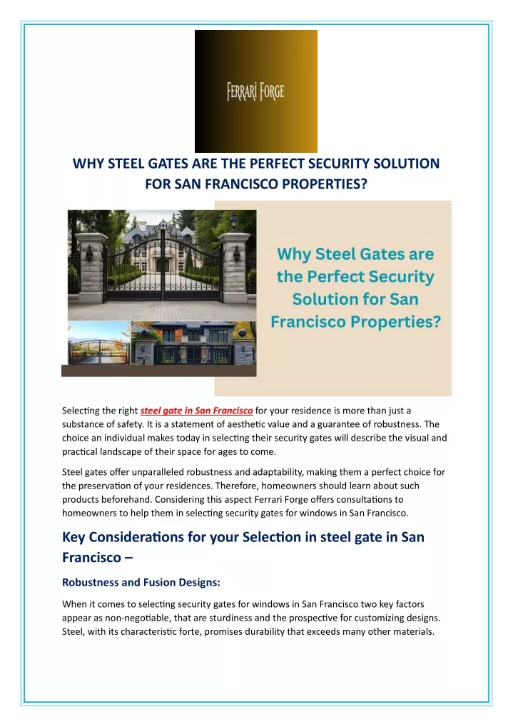 why steel gates are the perfect security solution