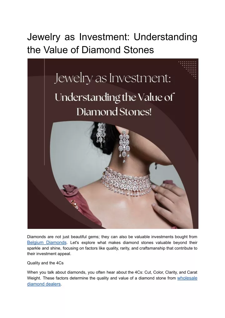 jewelry as investment understanding the value