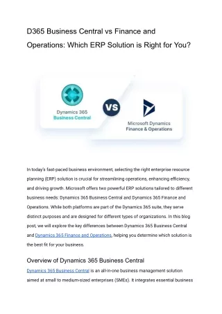 D365 Business Central vs Finance and Operations_ Which ERP Solution is Right for You