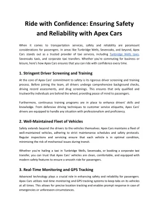 Ride with Confidence_ Ensuring Safety and Reliability with Apex Cars