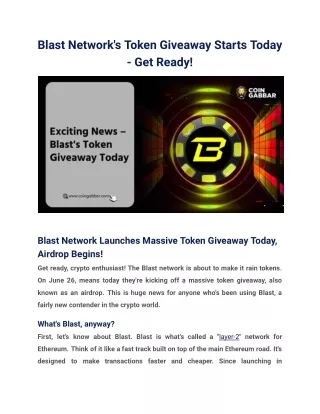 blast network s token giveaway starts today