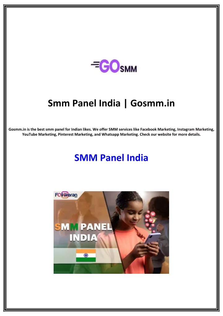 smm panel india gosmm in