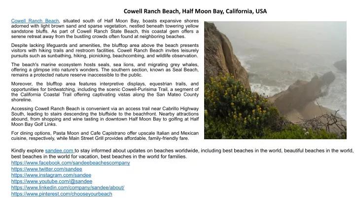 cowell ranch beach half moon bay california usa