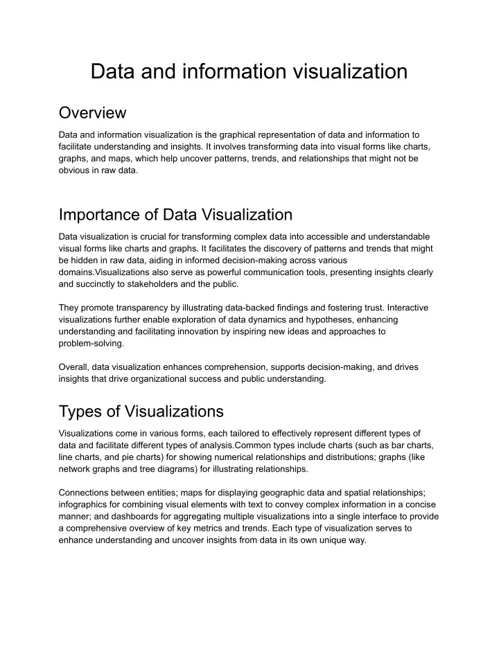 data and information visualization