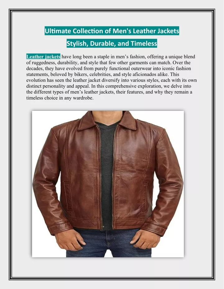 ultimate collection of men s leather jackets