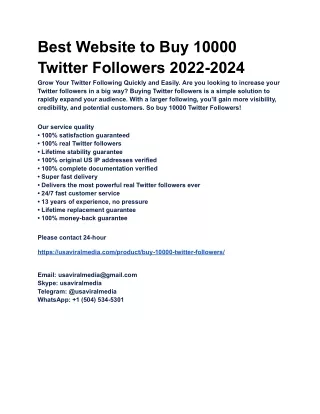Best Website to Buy 10000 Twitter Followers 2022-2024