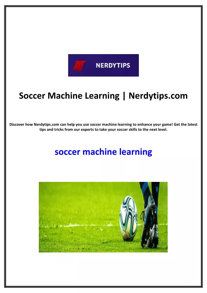 soccer machine learning nerdytips com