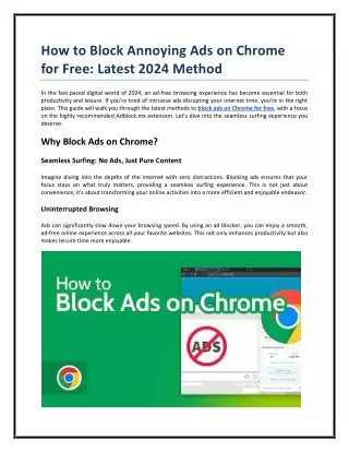 How to Block Annoying Ads on Chrome for Free: Latest 2024 Method
