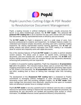 popai launches cutting edge ai pdf reader