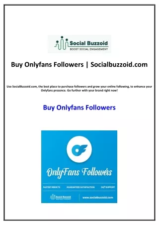 Buy Onlyfans Followers | Socialbuzzoid.com