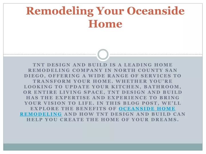 remodeling your oceanside home