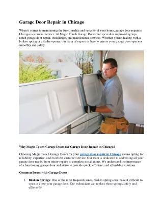 Garage Door Repair in Chicago pdf