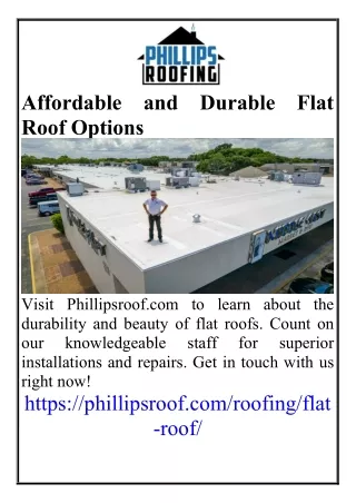 Affordable and Durable Flat Roof Options