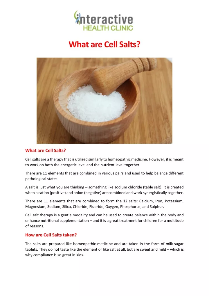 what are cell salts