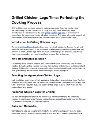 grilled chicken legs time perfecting the cooking