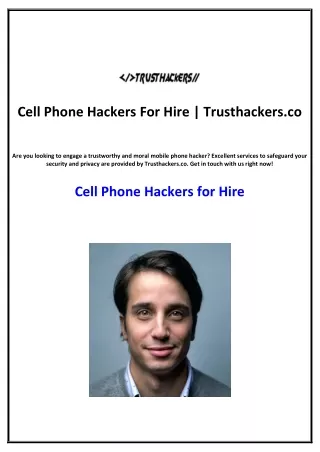 Cell Phone Hackers For Hire | Trusthackers.co