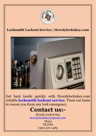Locksmith Lockout Service  Howdylocknkey.com