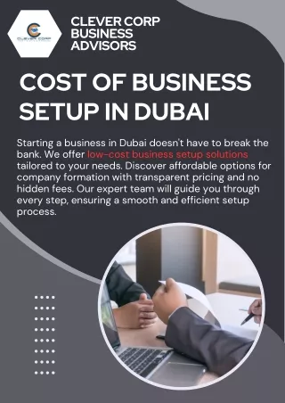 Business Setup Cost in Dubai