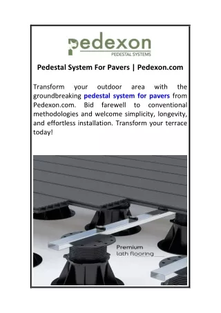 Pedestal System For Pavers  Pedexon.com