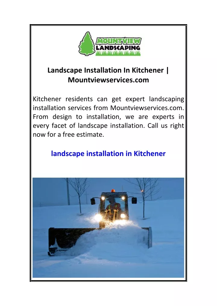 landscape installation in kitchener