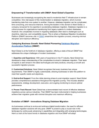 Empowering IT Transformation with DMAP_ Newt Global’s Expertise