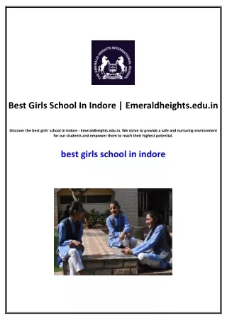 Best Girls School In Indore | Emeraldheights.edu.in