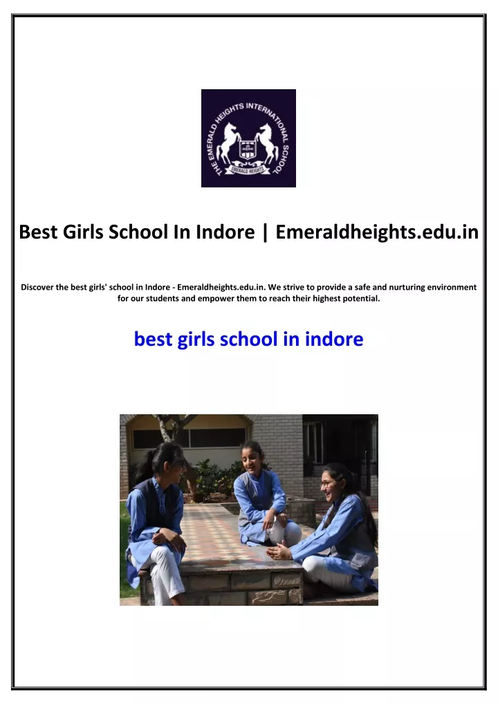 best girls school in indore emeraldheights edu in