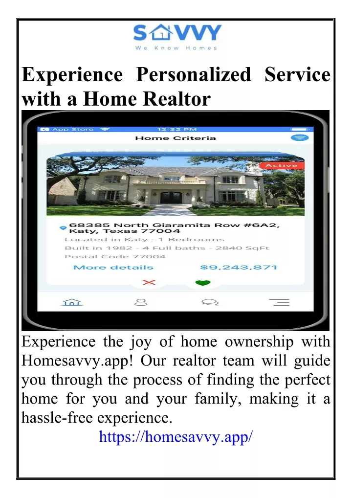 experience personalized service with a home