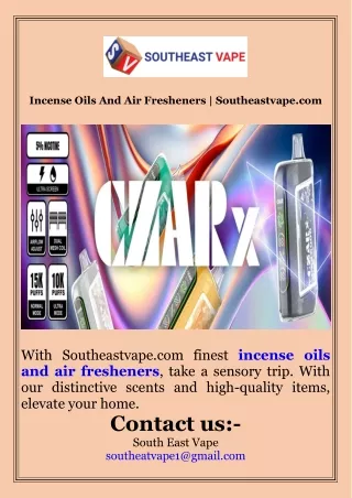 Incense Oils And Air Fresheners  Southeastvape.com