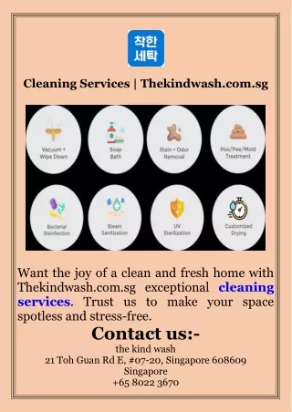 Cleaning Services  Thekindwash.com.sg