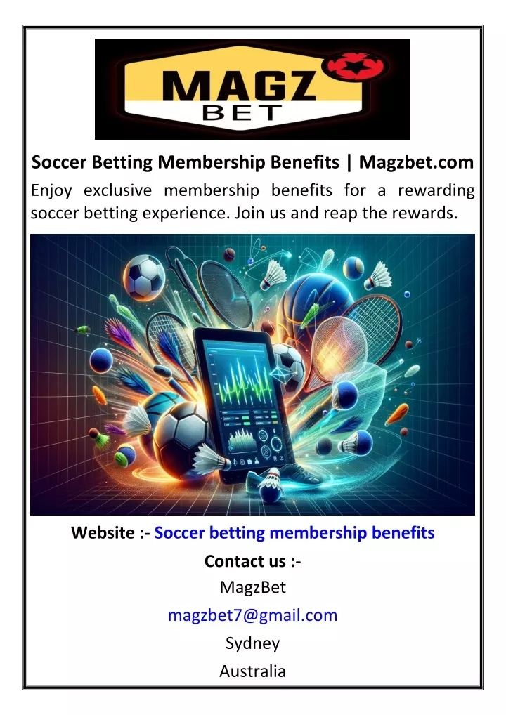 soccer betting membership benefits magzbet