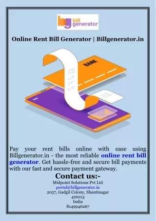 Online Rent Bill Generator  Billgenerator.in