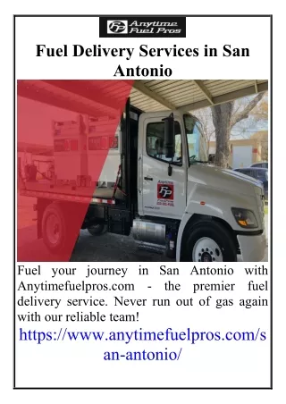 Fuel Delivery Services in San Antonio