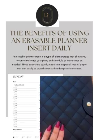 The Benefits of Using an Erasable Planner Insert Daily